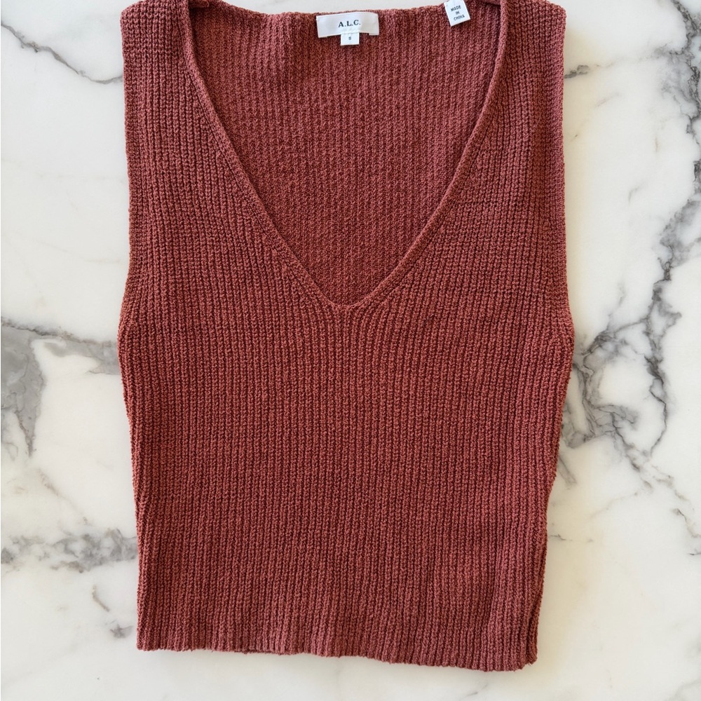 A.L.C. Terracotta Sleeveless Knit Top